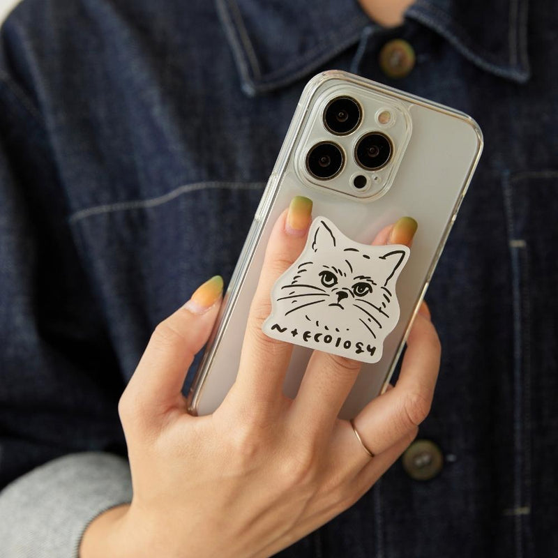 N+Ecology(ネコロジー)【NE-0022066 猫顔スマホグリップ ※全機種対応