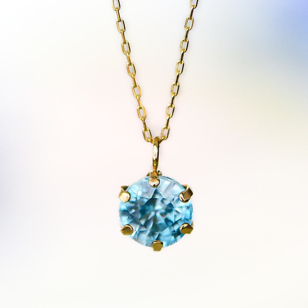 WEB限定 特別価格】ネックレス K10イエローゴールド ブルージルコン