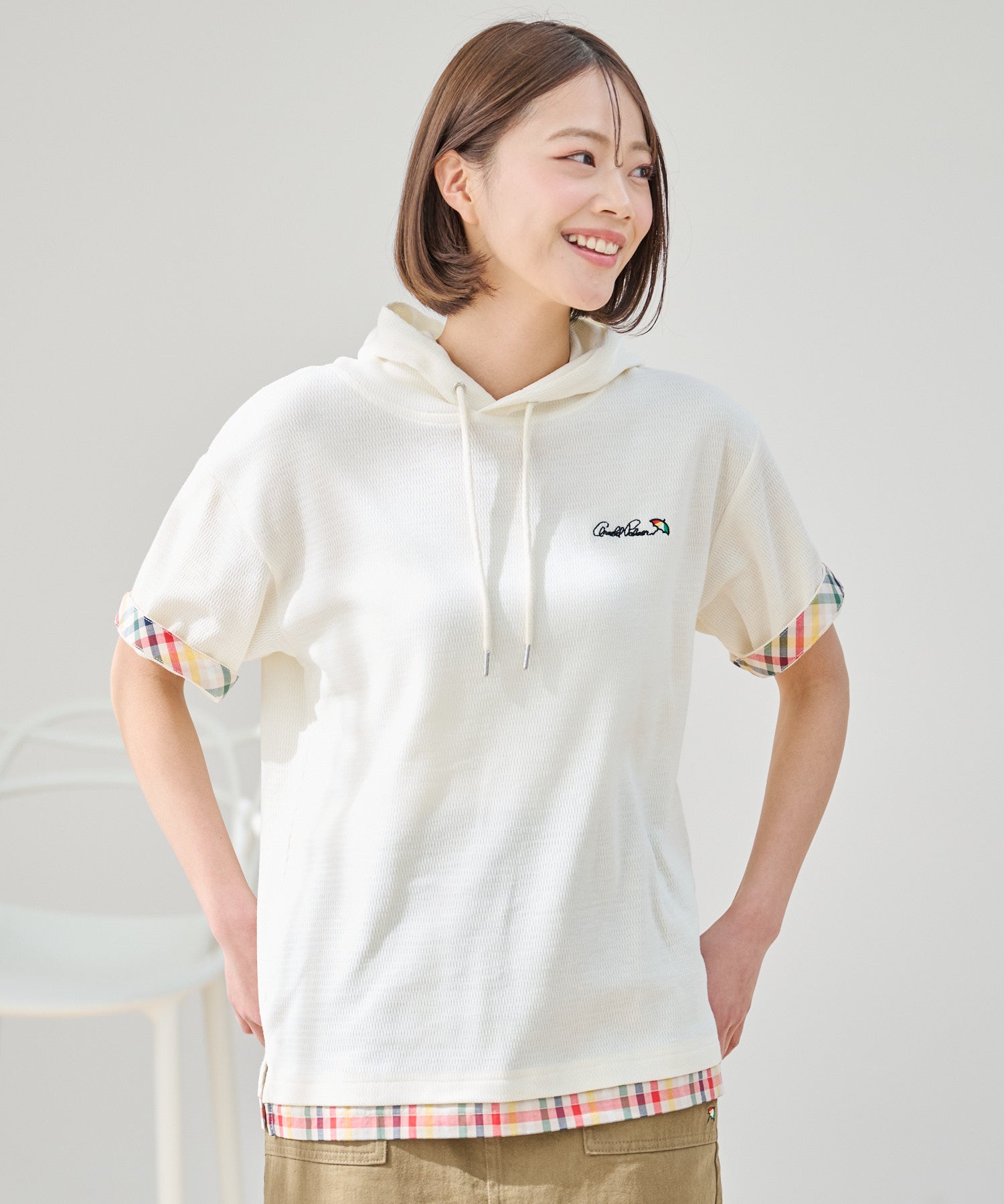 ハニカムワッフル シェア 半袖フーディ（パーカー/ユニセックス