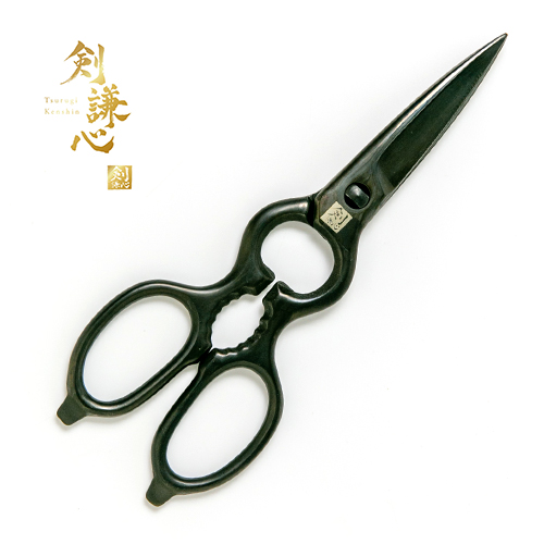 新潟直送計画】剣謙心 キッチンハサミ（黒染） – 剣謙心株式会社