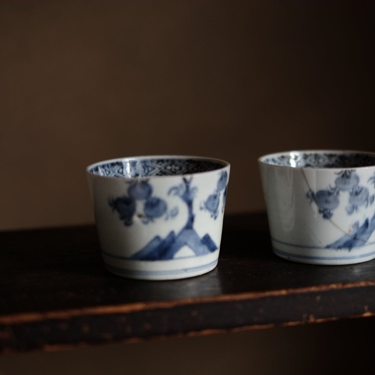 古伊万里 岩橘鵲図 蕎麦猪口 直し有 (江戸時代) – 逢季荘