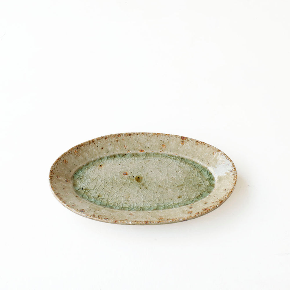 宮城陶器 オーバル 中 青磁釉 – 雨晴/AMAHARE