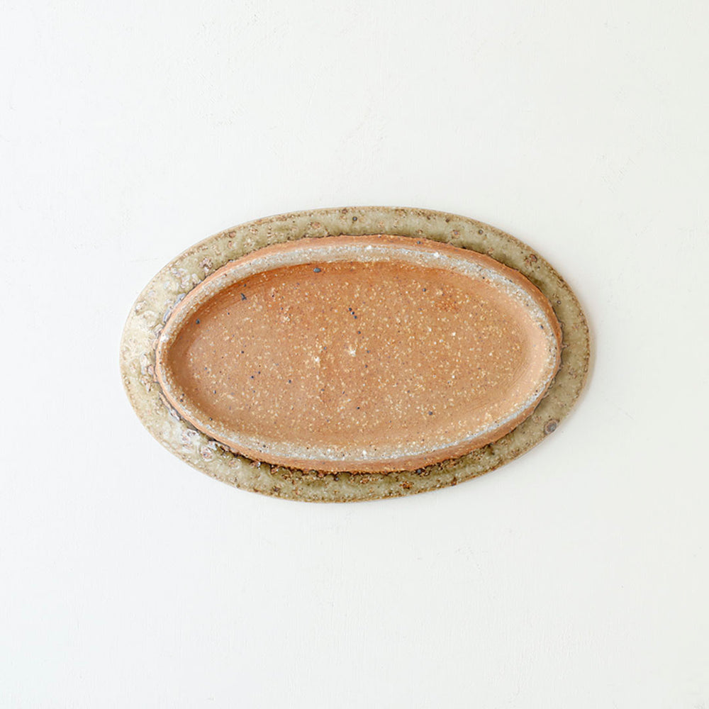 宮城陶器 オーバル 中 青磁釉 – 雨晴/AMAHARE