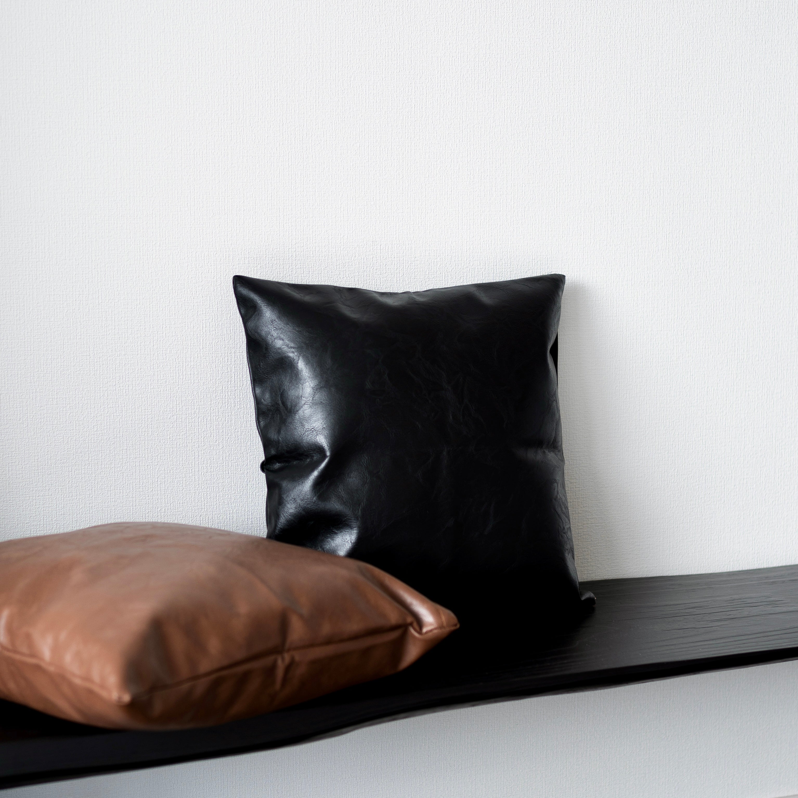 シンプルレザー クッションカバー