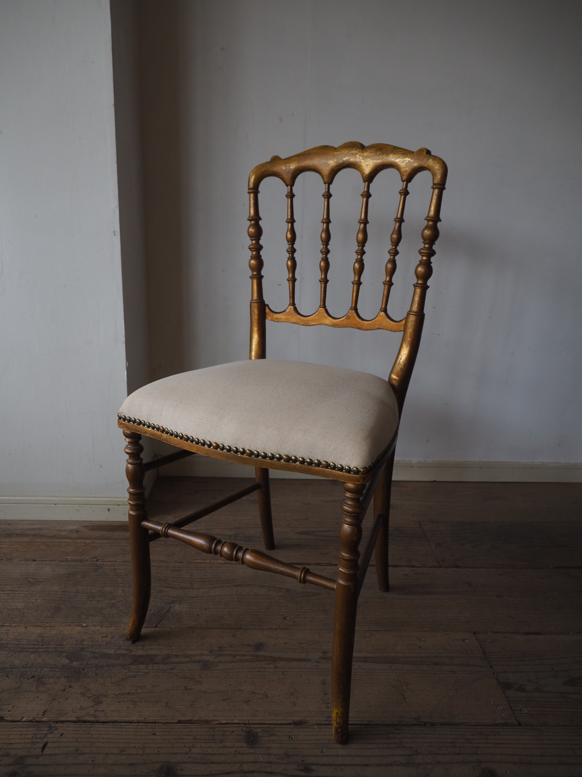 kc-0561-1 ナポレオンチェア ゴールド ① | antiques-educo online shop