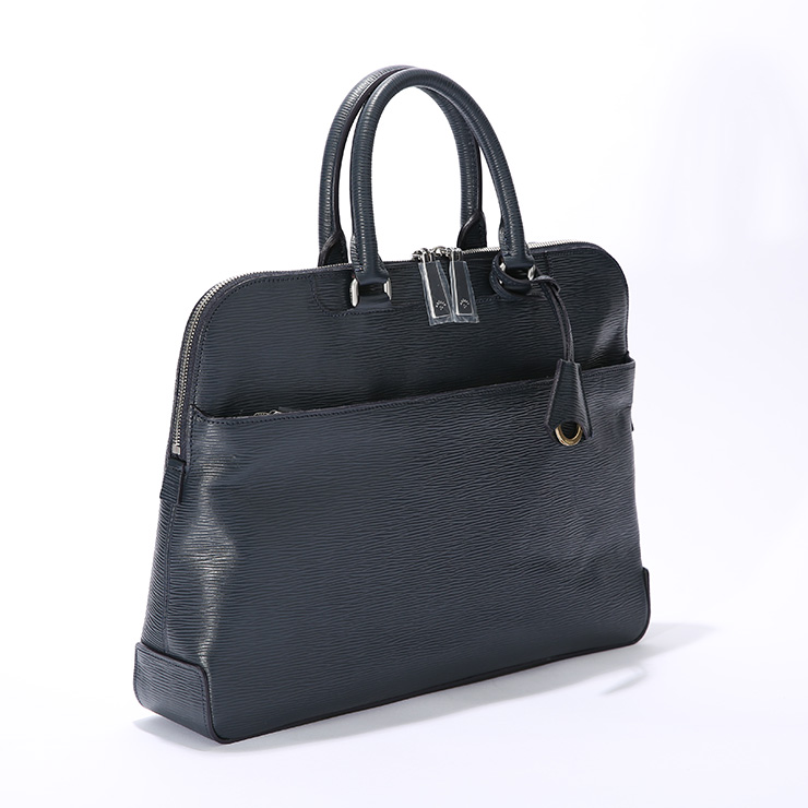 aniary ウェーブレザー ブリーフケース 16-01000 ダークブルー Dark