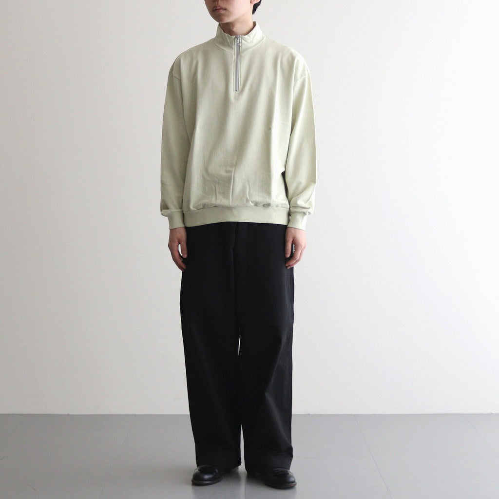 ELASTIC HIGH GAUGE SWEAT HALF ZIP P/O #PISTACHIO [A25SP01NU] – ciacura