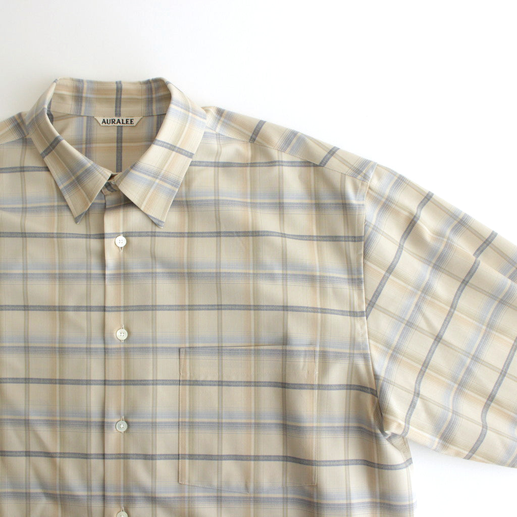 SUPER LIGHT WOOL CHECK SHIRT #LIGHT BEIGE CHECK [A24SS01LC] – ciacura