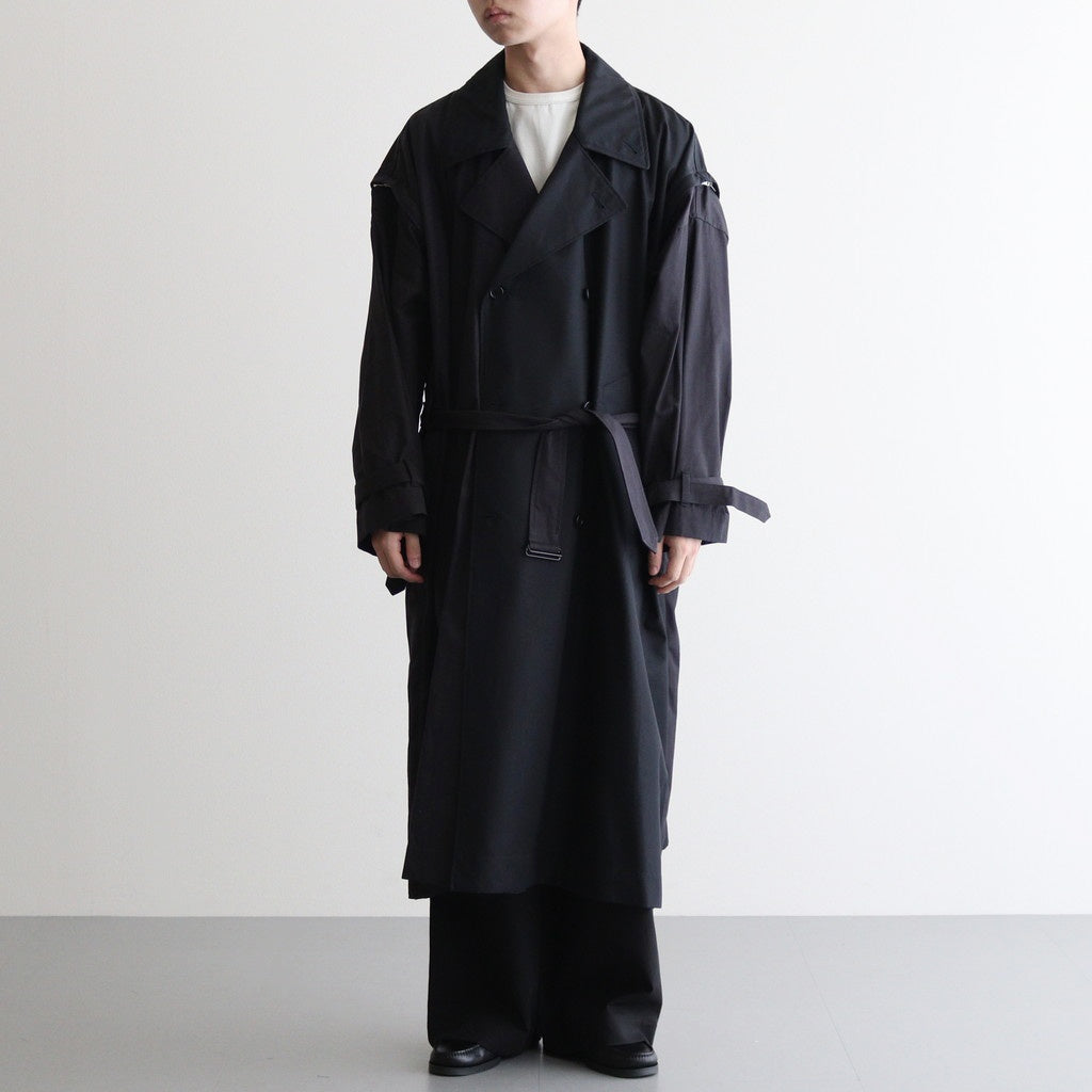 DETACHABLE WIDE TRENCH COAT #BLACK [YK24FW0736C] – ciacura