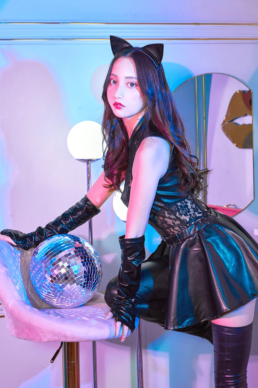 コスプレ ねこ ビターブラック 2WAYレザーキャット レディース