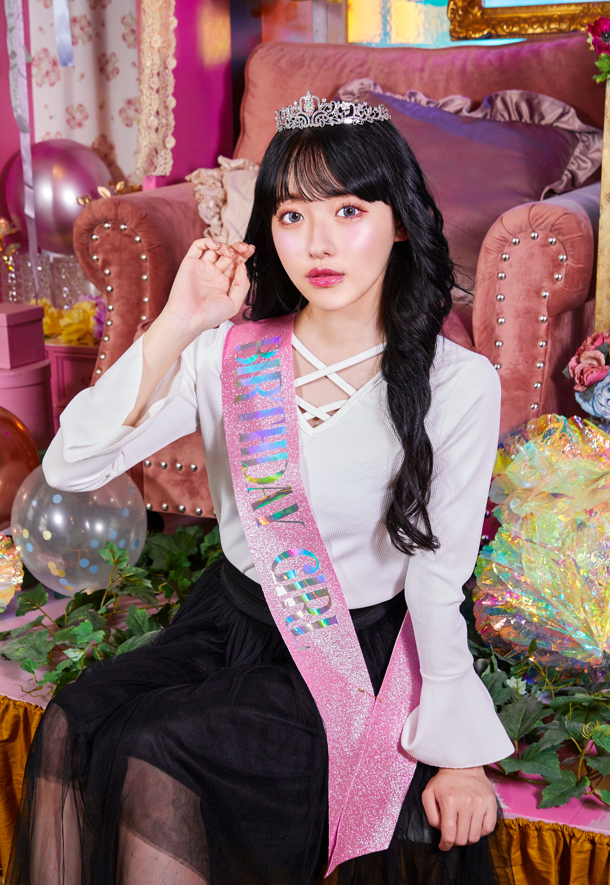 誕生日 お祝い サッシュセット たすき ティアラ レディース