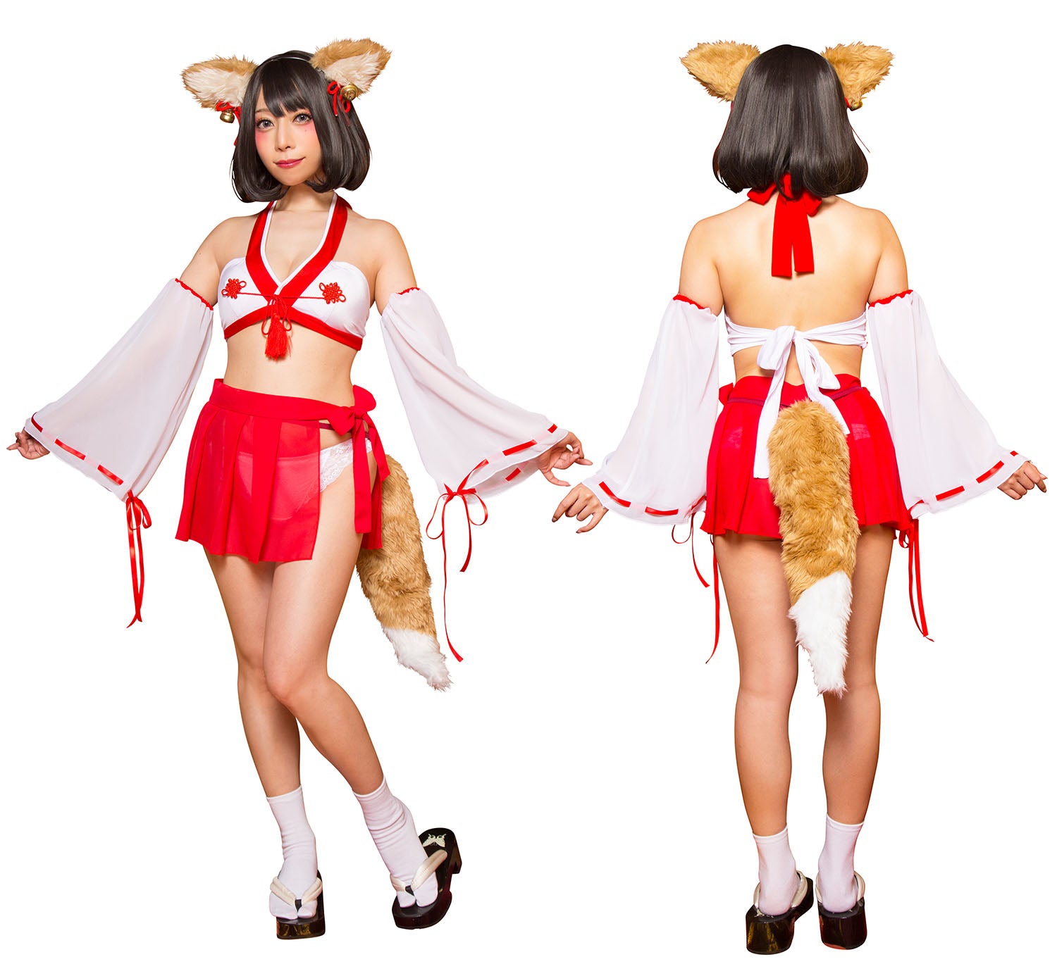 コスプレ 巫女 シュガーウィップ きつね巫女 レディース フリーサイズ