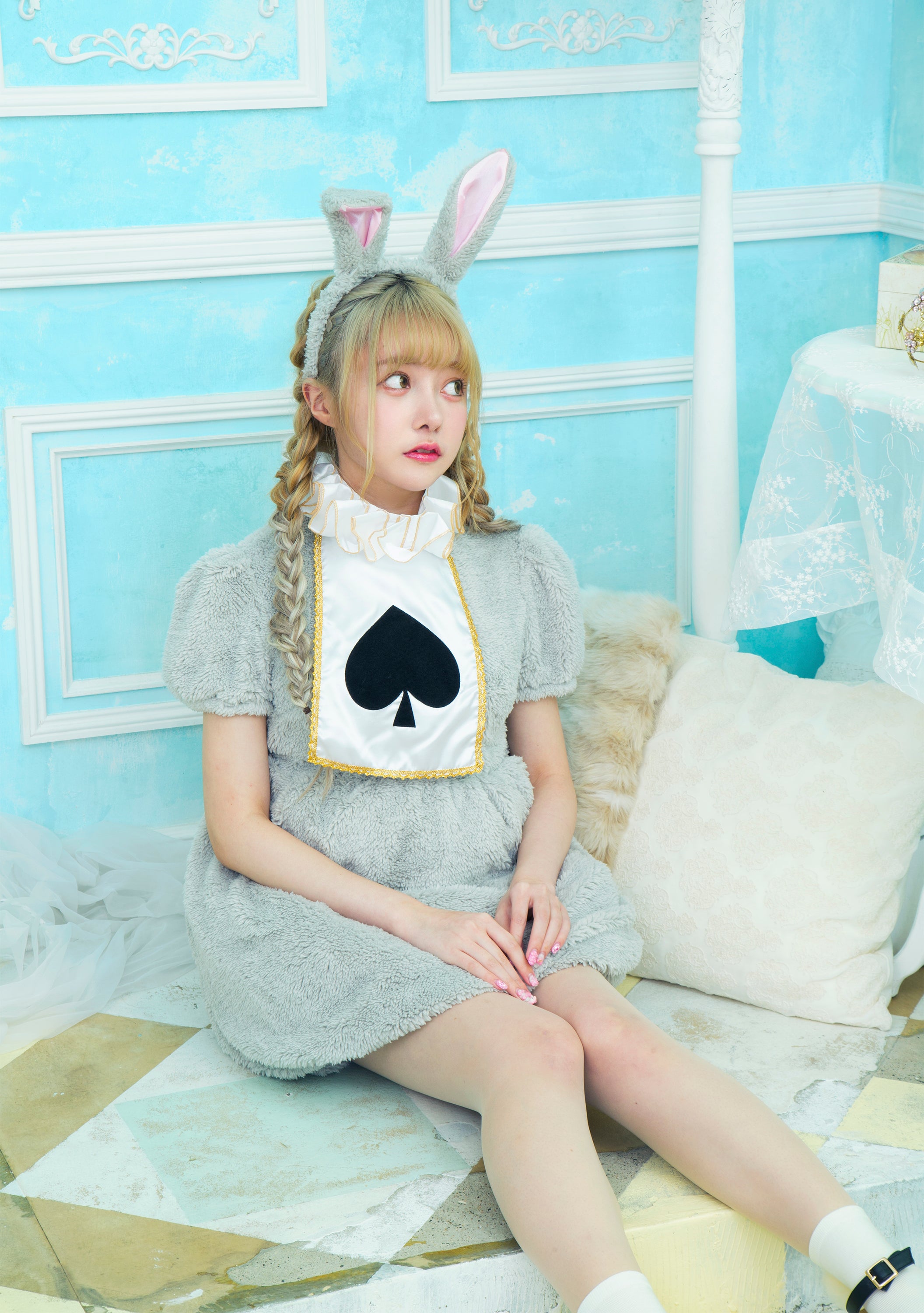 コスプレ うさぎ ふわもこアニマル グレーラビット/ホワイトラビット