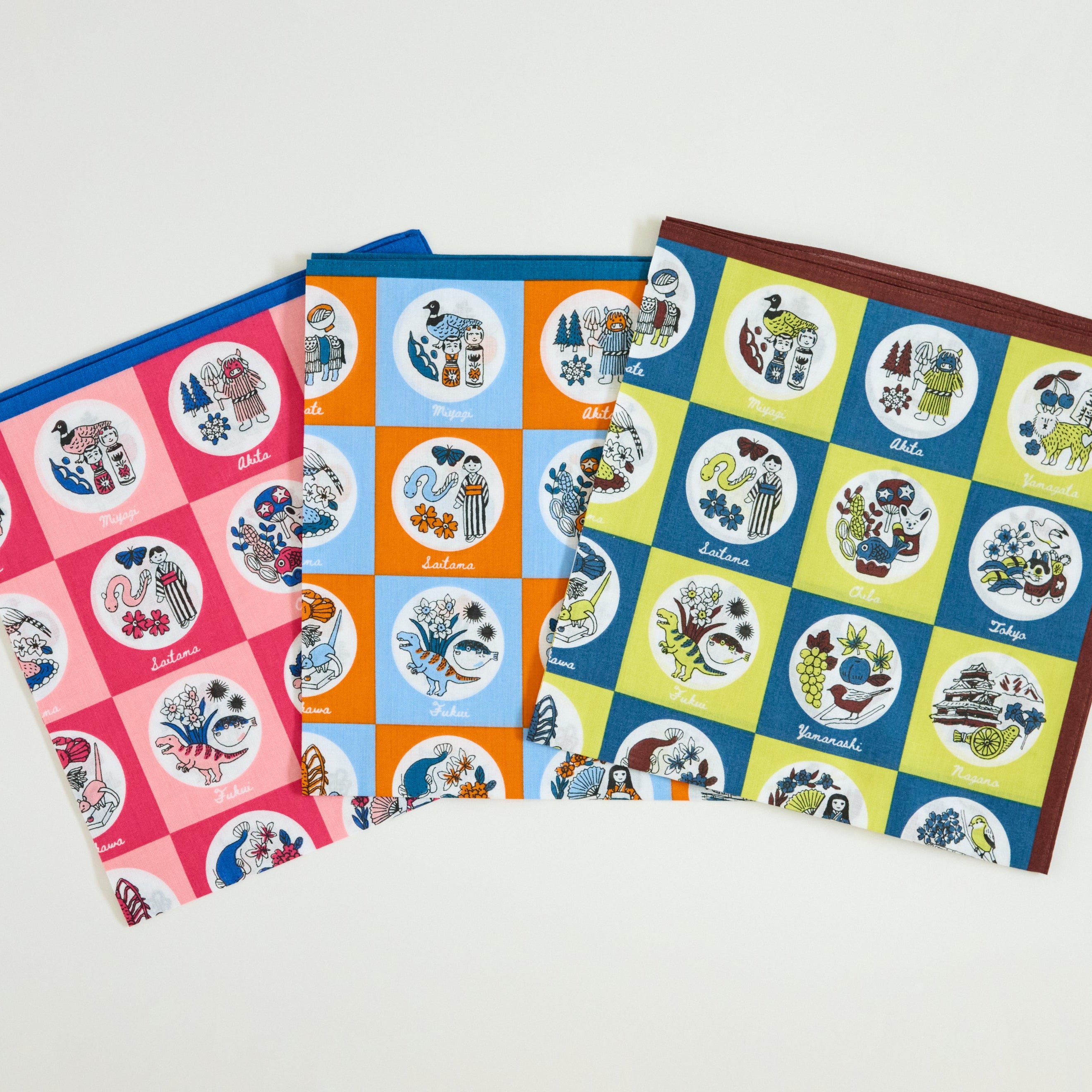 47都道府県のイラスト入り♪｜バンダナ ご当地【marble SUD】 – ことり