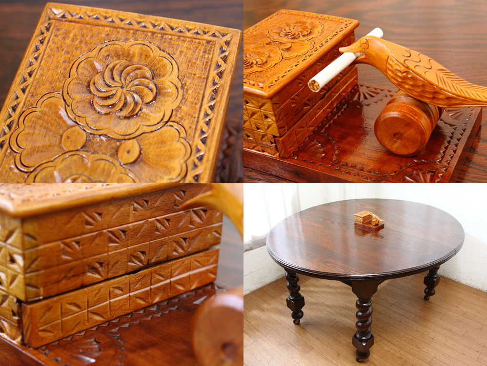 カーヴィングバード シガレットディスペンサーボックス｜アンティーク