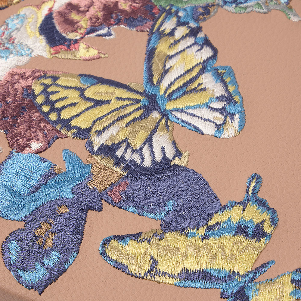 Circulation Vol.3 middle size」／刺繍アート(レザーピンク