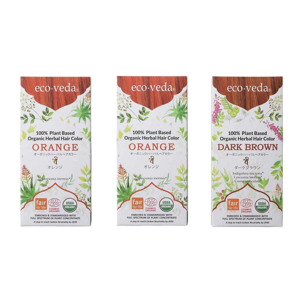 オレンジ×ダークブラウンヘナカラー(オレンジ／ダークブラウン