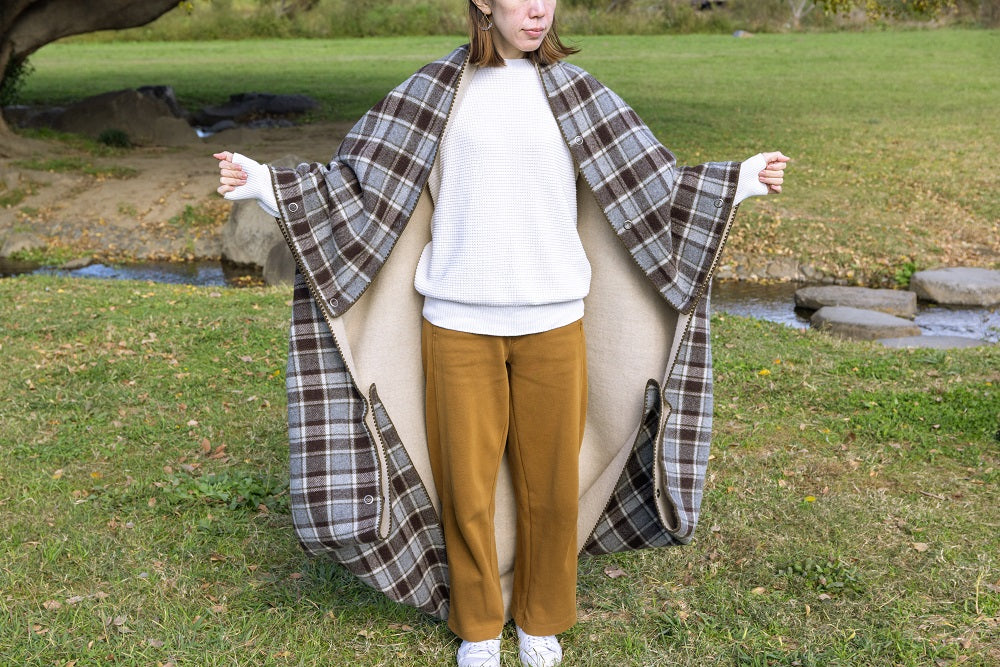 冬のキャンプでも活躍する、尾州伝統の再生ウールによるサスティナブル