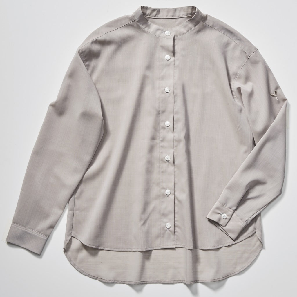 かわり芽］ウールをまとうバンドカラーシャツ – FUNQTEN