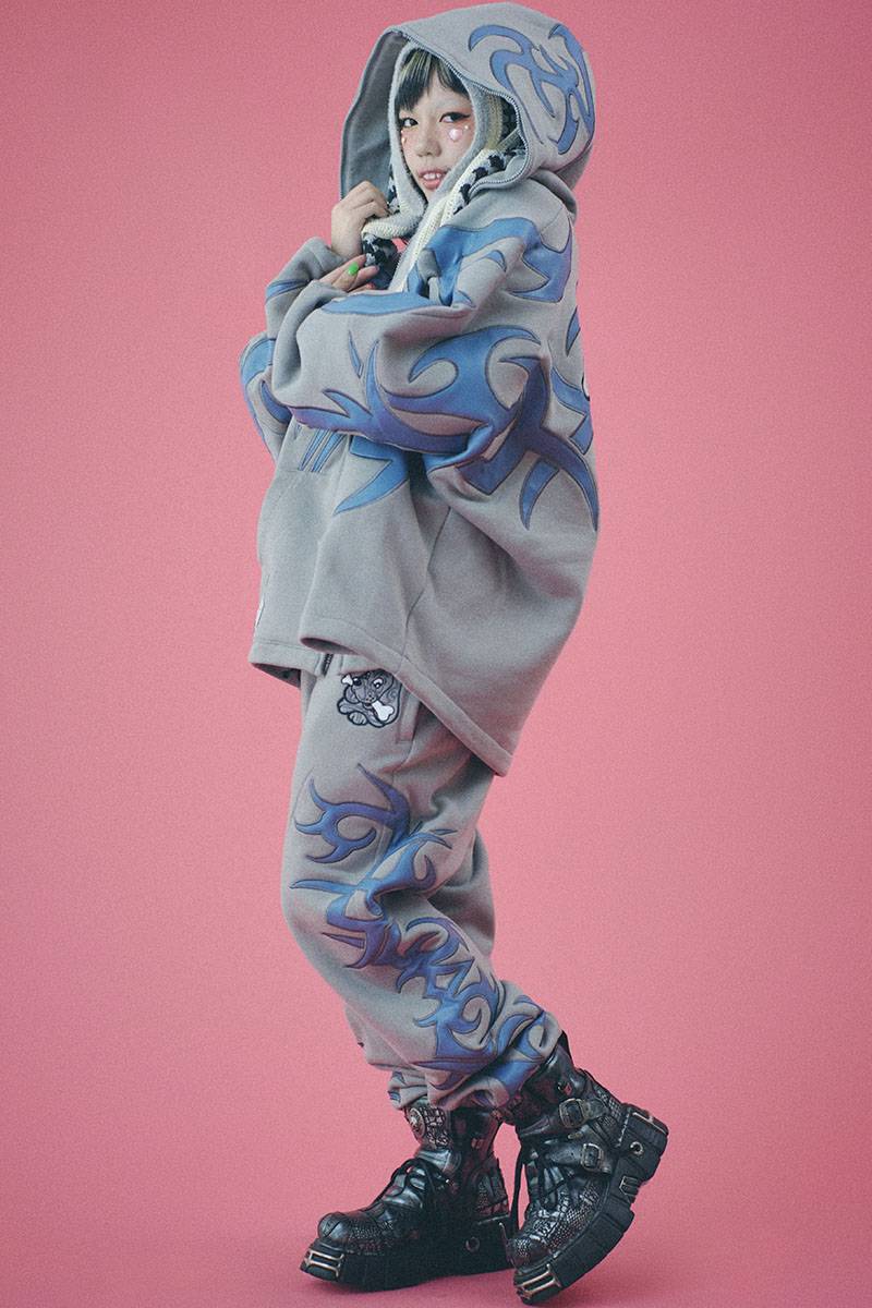 GALFY (ガルフィー) 部族系ダブダブパーカー GREIGE / ロック