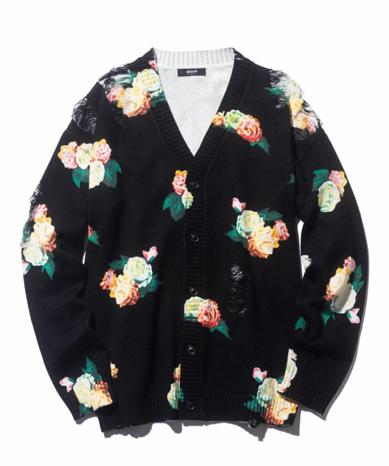 glamb (グラム) GB0123/KNT03 : Damaged Flower Cardigan / ダメージ