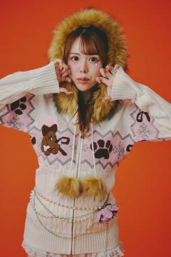 予約商品】GALFY(ガルフィー) ふわふわダークキャンディーニット