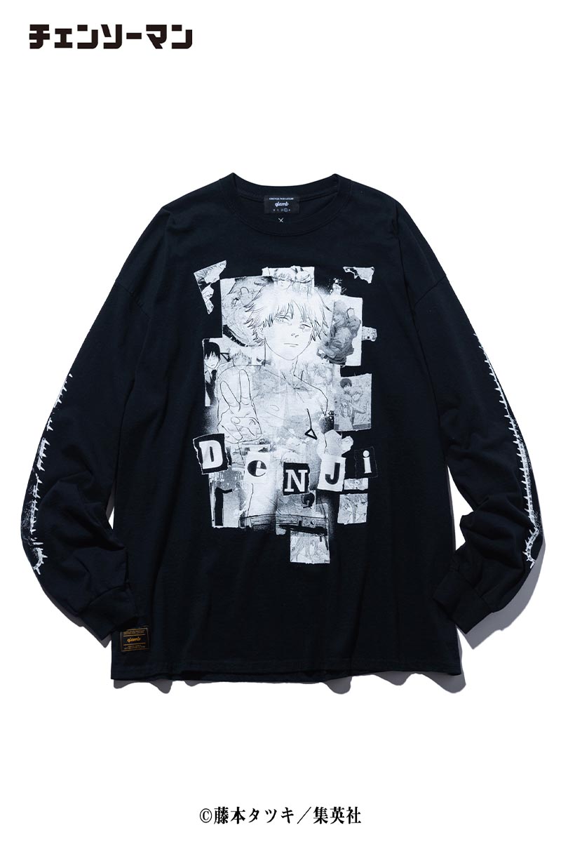 glamb (グラム)×チェンソーマン Denji Long Sleeve T Black / ロック