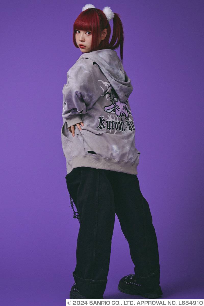 クロミ×GALFY(ガルフィー) イルガルフィームラ染めZIPパーカー - Gray