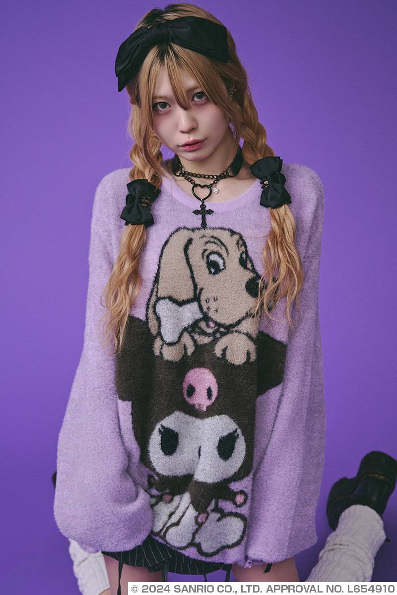 クロミ×GALFY(ガルフィー) ふわふわシャギーニット - Purple / ロック