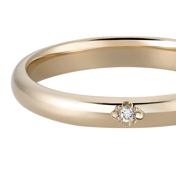 K18 カラーゴールドリング〕K18 リング シャンパンゴールド (幅約2.8mm