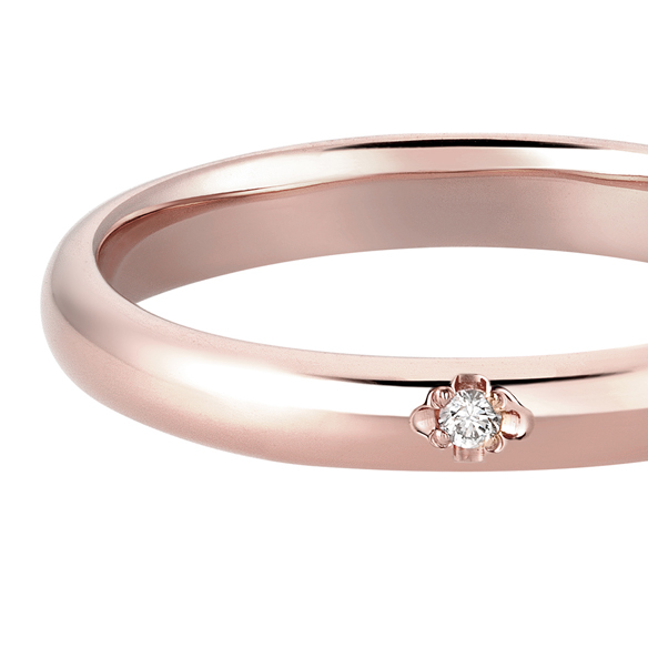 K18 カラーゴールドリング〕K18 リング ピンクゴールド (幅約2.8mm