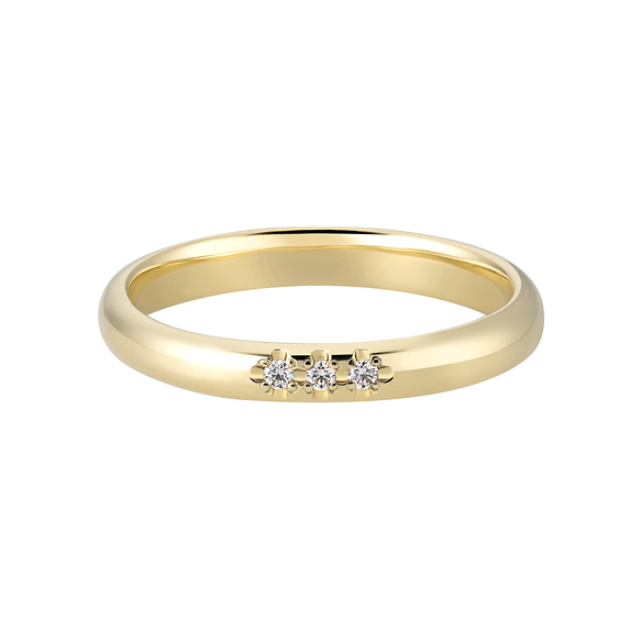 K18 カラーゴールドリング〕K18 リング ライトイエローゴールド (幅約