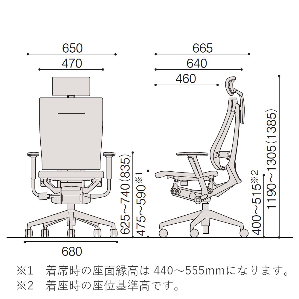 スピーナチェア エクストラハイバック KE-727GV-Z5Y3｜オフィスチェア