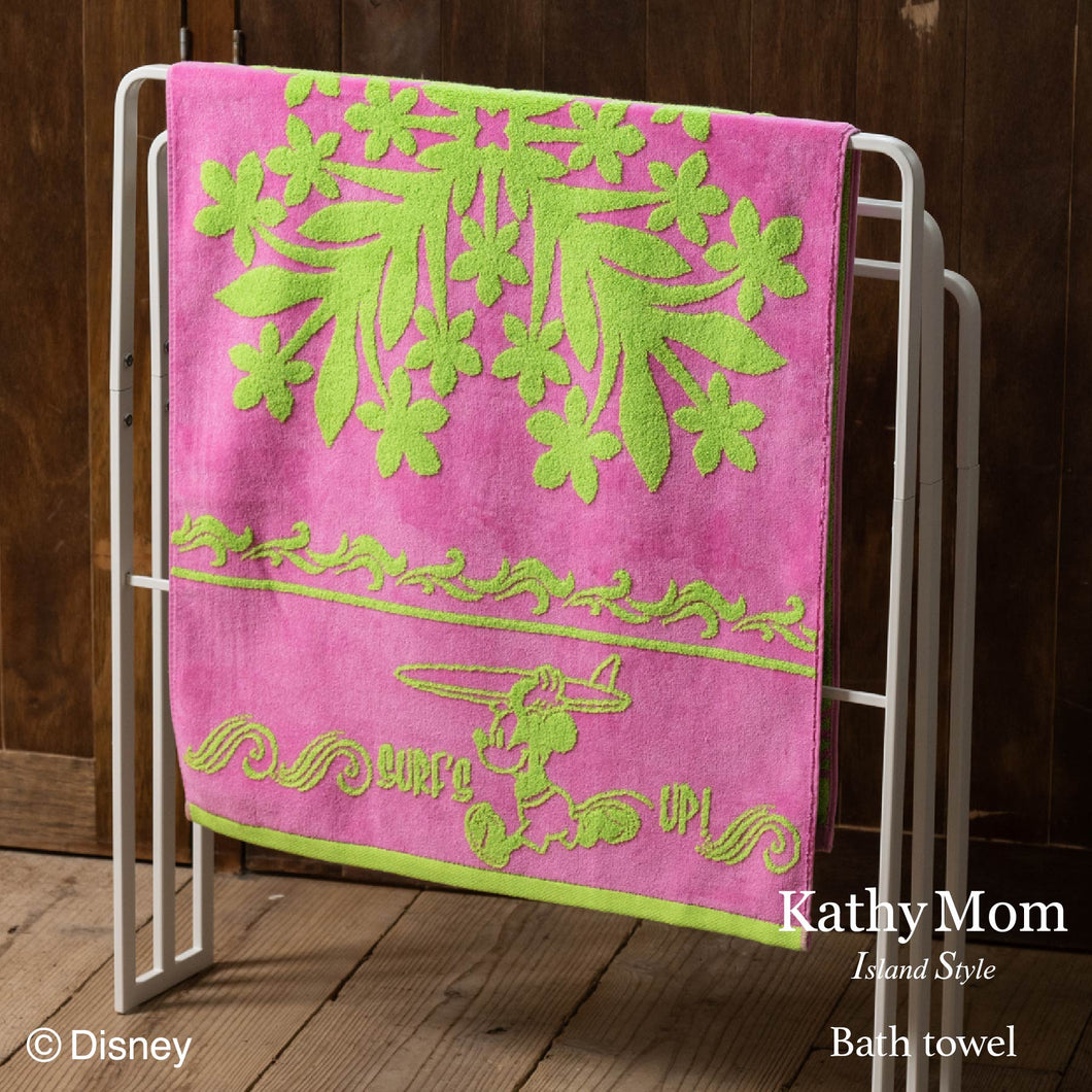 バスタオル ハワイアンキルト柄 ミッキーマウス #861b プルメリア