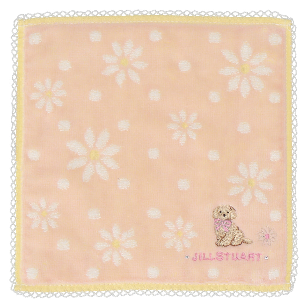 ミニタオルハンカチ フラワー＆ドッグ #092a ピンク – INTERMODE KAWABE