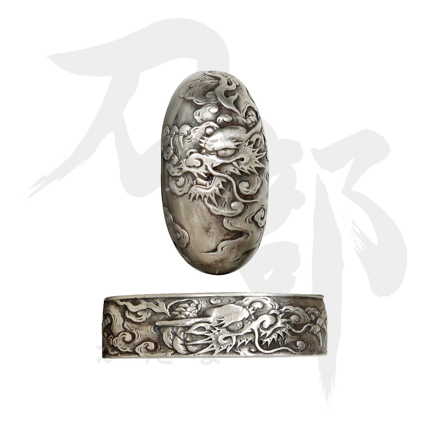 銅製刀装具 短刀拵 柄鞘一式 大蛇の図 絵金銀 金工品 細工 刀装具 刀剣