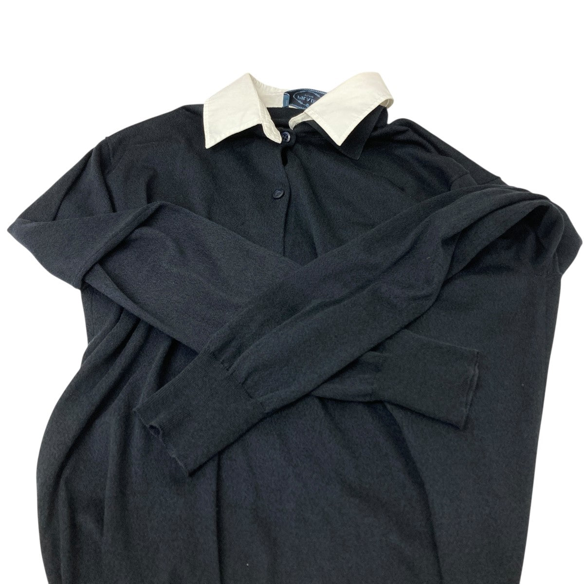 PRADA(プラダ) Detachable Collar Silk-Blend Knit Polo Shirtシルク