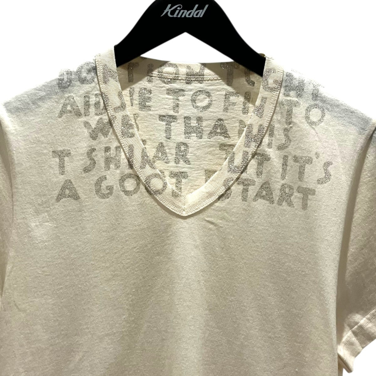 Maison Margiela(メゾンマルジェラ) 【ラメ エイズTシャツ】VネックT