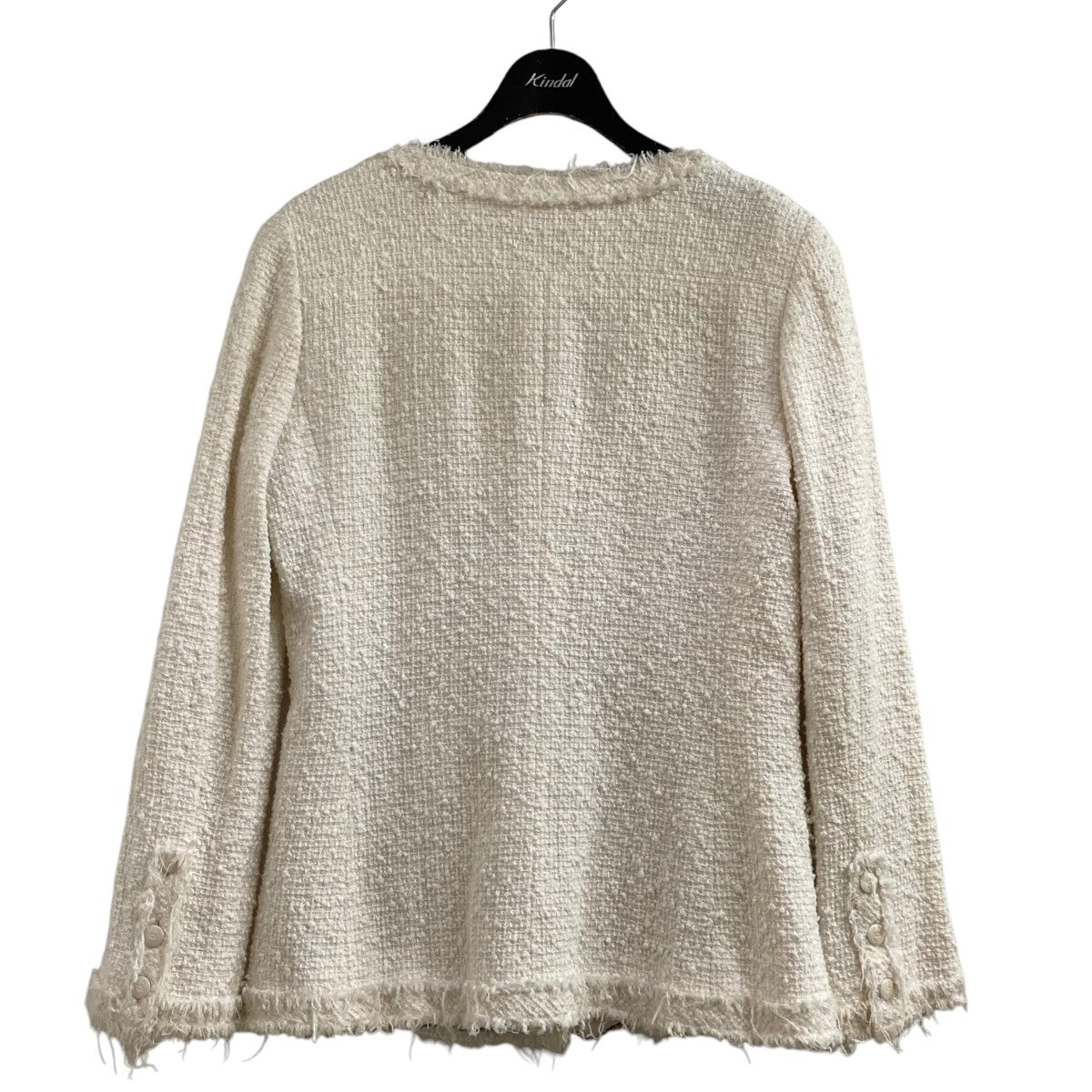 CHANEL(シャネル) ツイードノーカラージャケット アイボリー サイズ 38