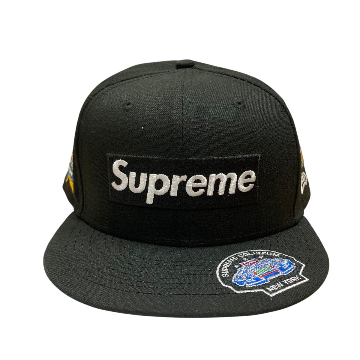 Supreme(シュプリーム) ロゴワッペン6パネルキャップ ブラック サイズ