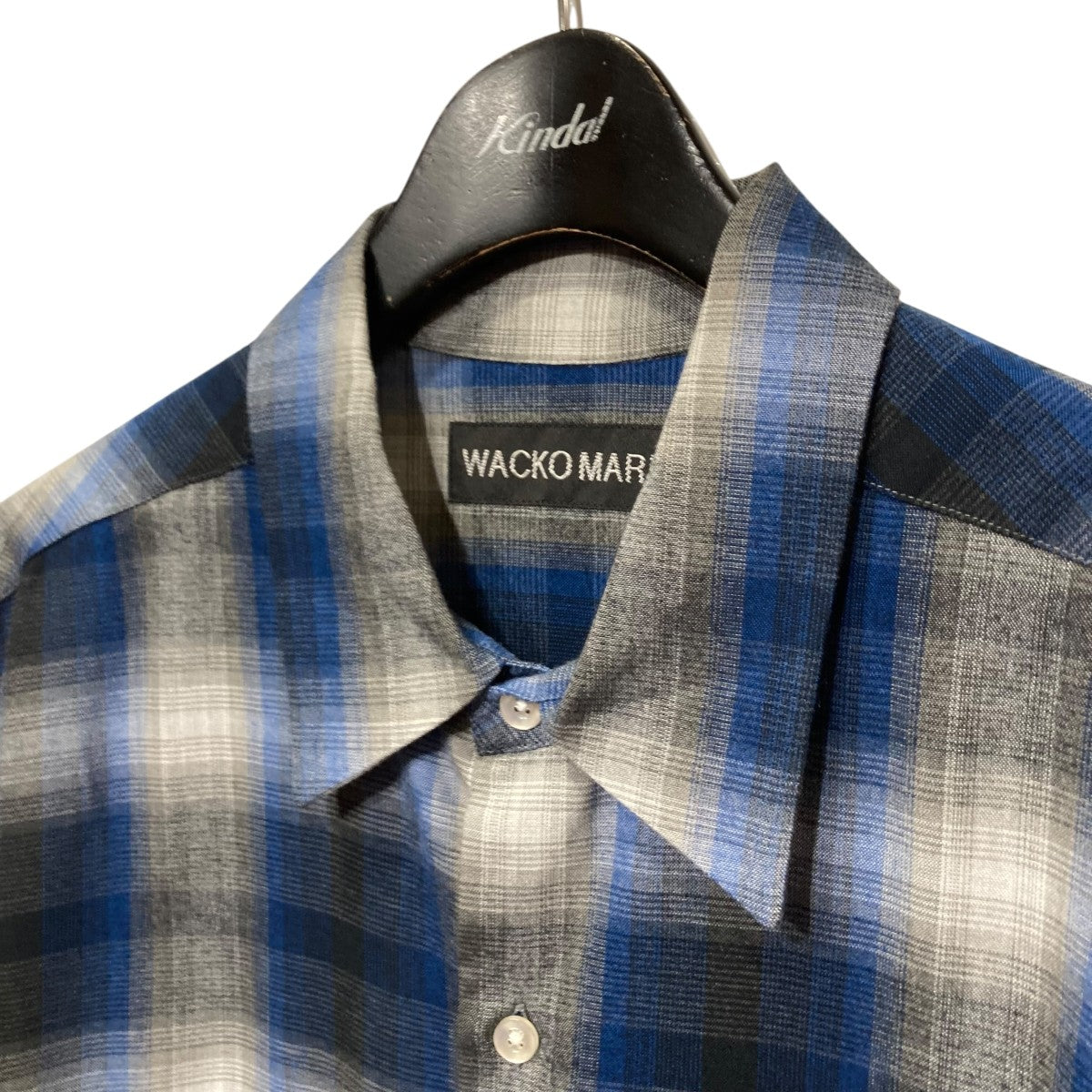WACKO MARIA(ワコマリア) オンブレチェックシャツ ネイビー サイズ L
