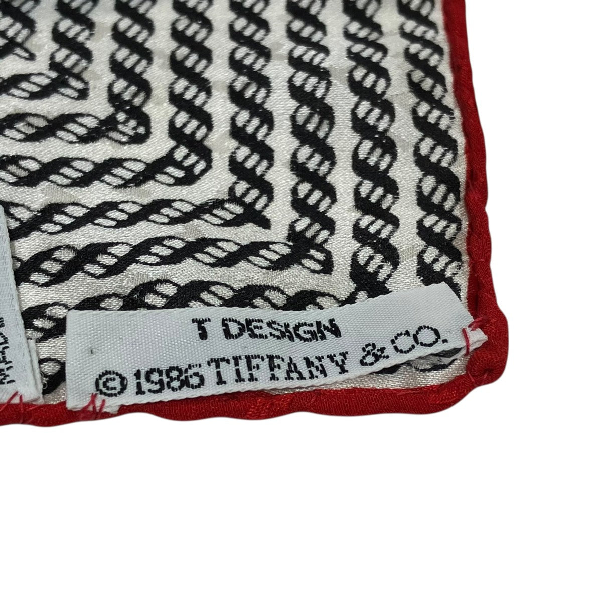 Tiffany ＆ Co．(ティファニー) ロープ柄シルクスカーフ レッド サイズ