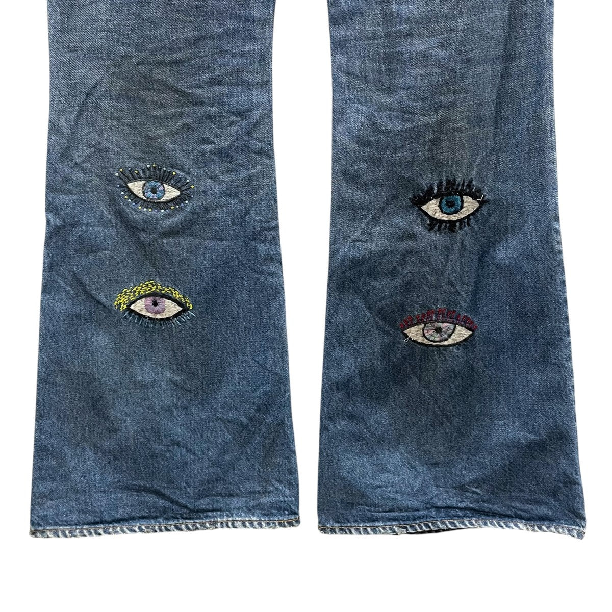 KAPITAL(キャピタル) ダメージ加工フレアデニムパンツ 14oz Denim 5P