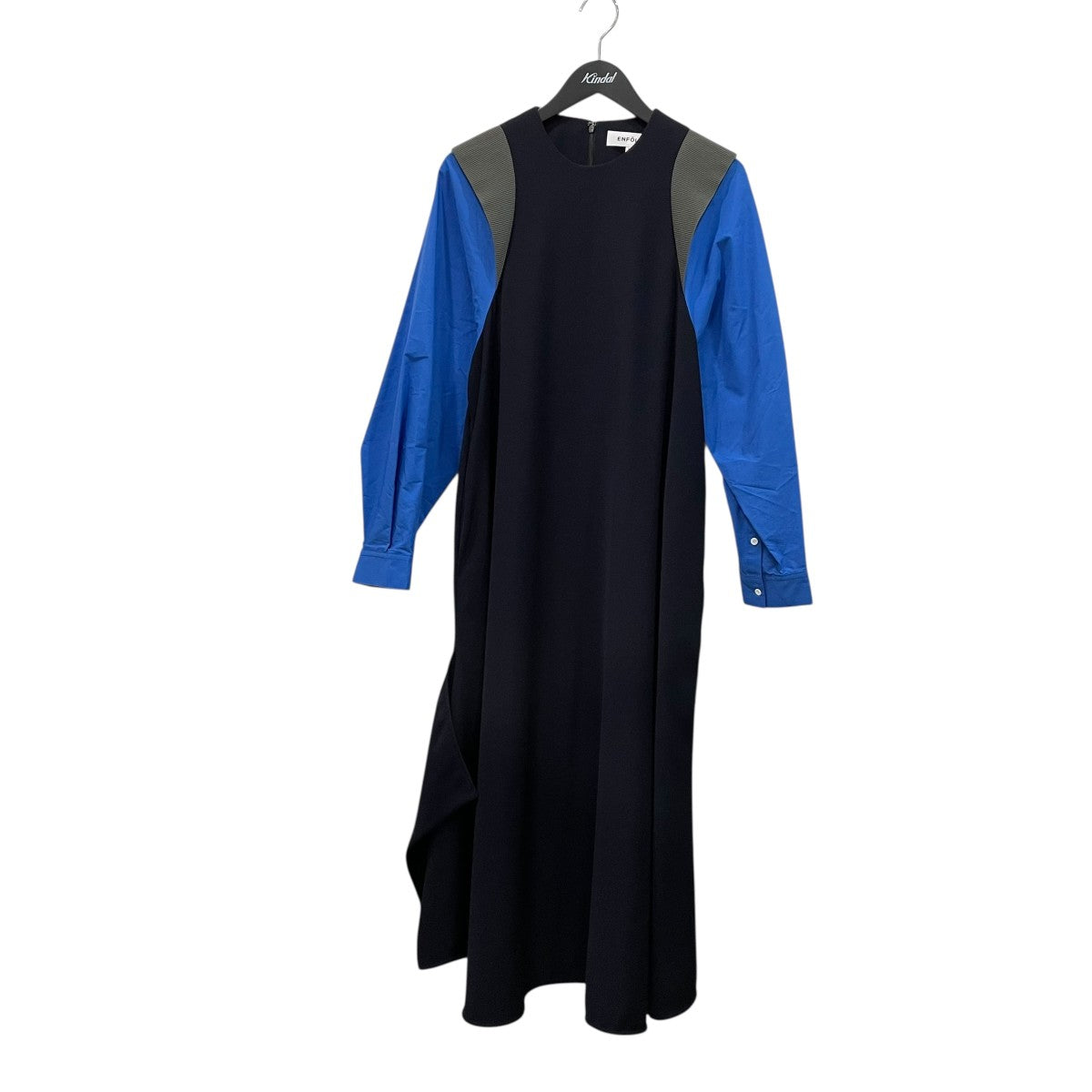 ENFOLD(エンフォルド) PEツイル シャツスリーブドレス300FA233-2750