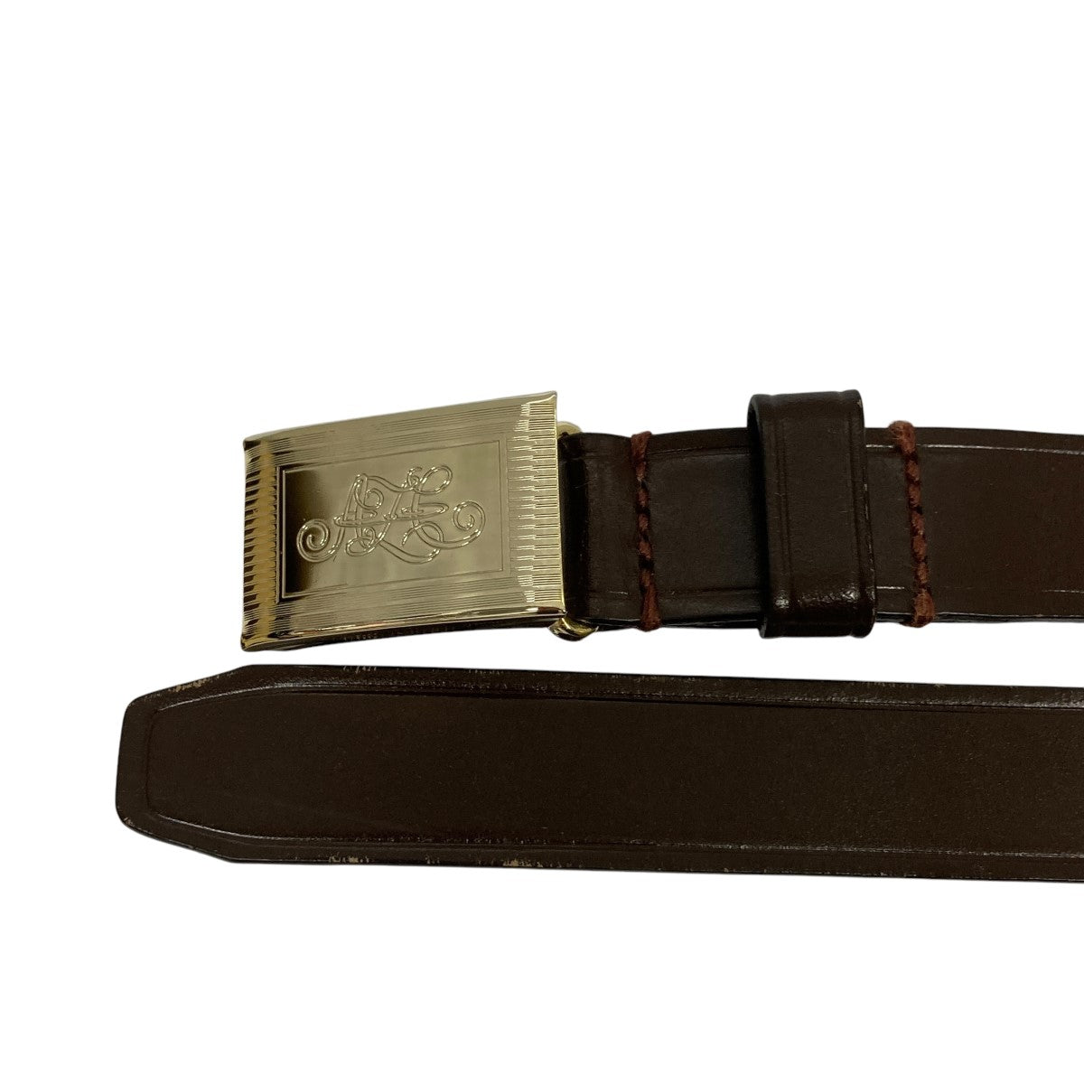 ATLAST ＆ CO(アットラスト) INITIAL BELTレザーベルト ブラウン