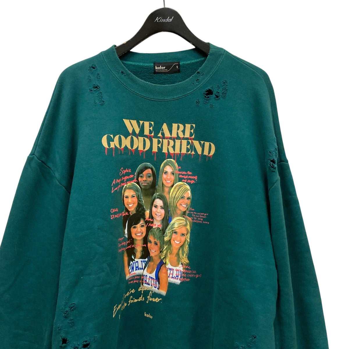 KOLOR(カラー) 24AWダメージ加工プリントスウェット24WCM-T181206S