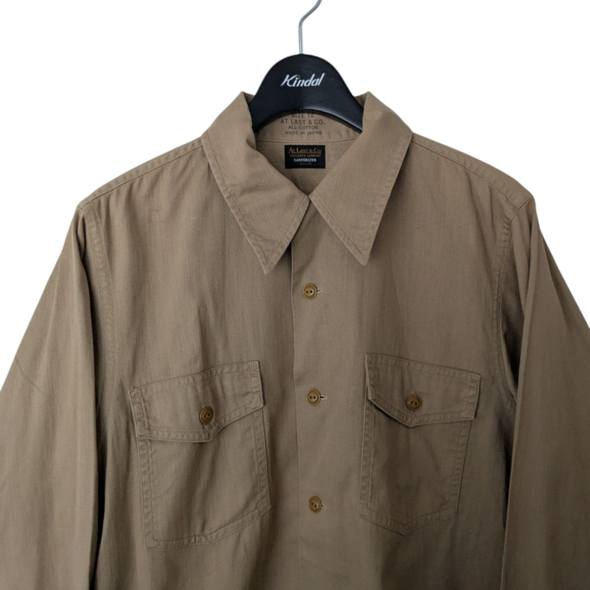 ATLAST ＆ CO(アットラスト) WORK SHIRTワークシャツ ブラウン サイズ