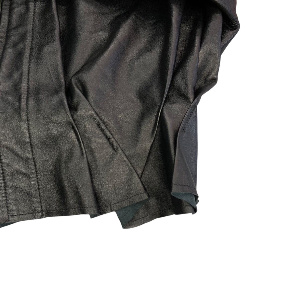 Omar Afridi(オマールアフリディ) PLEATED LEATHER HOODIEジップ