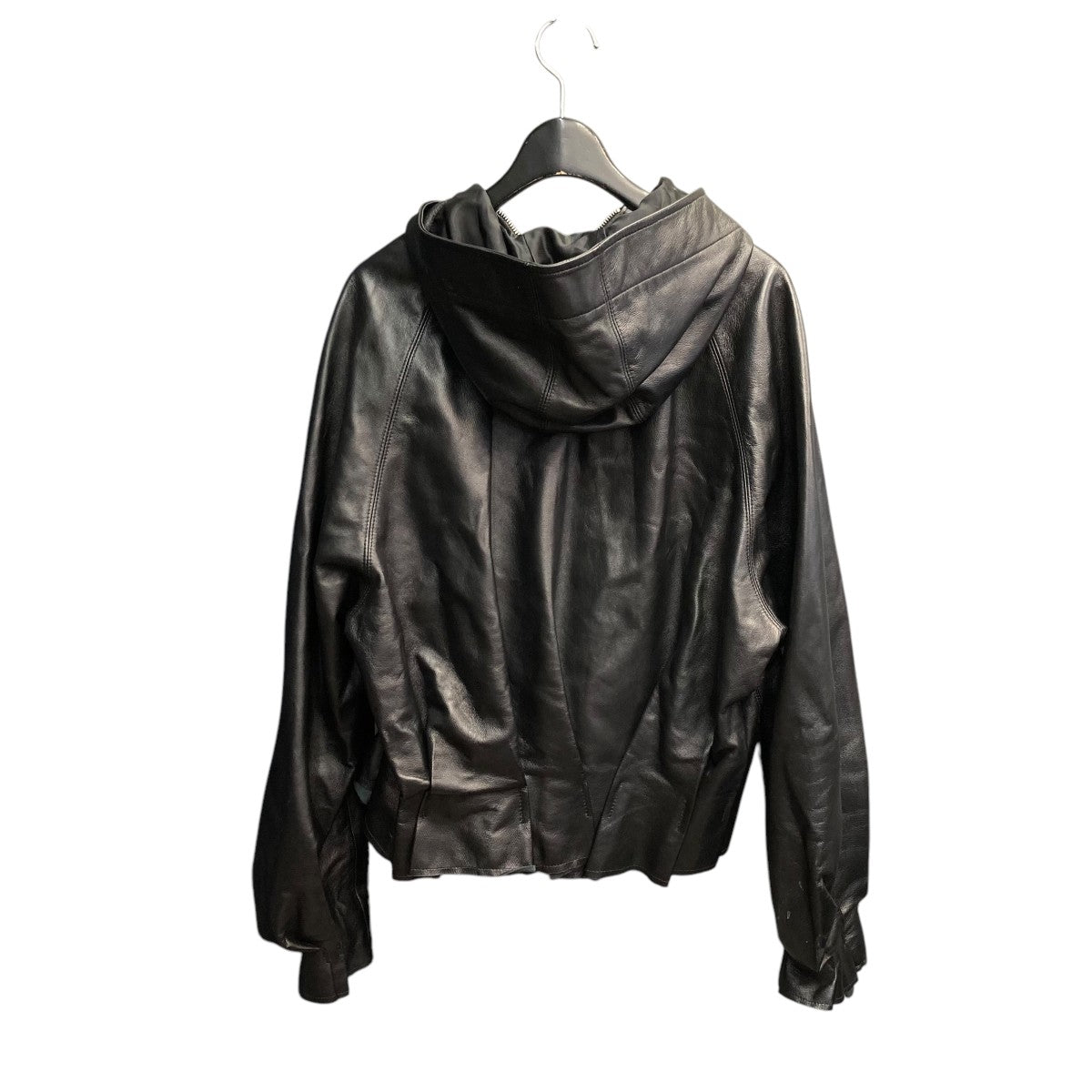 Omar Afridi(オマールアフリディ) PLEATED LEATHER HOODIEジップ
