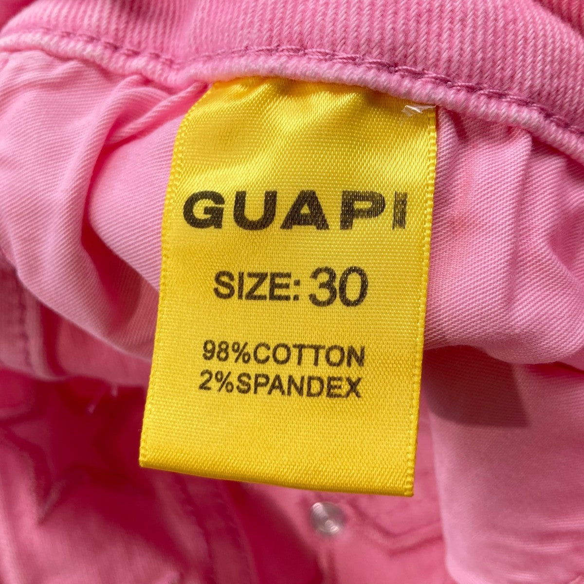 GUAPI(グアピ) french rose star denimスリム フィットパンツ ピンク